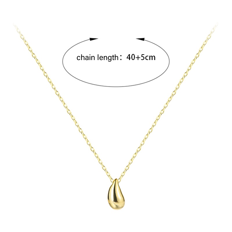 Kalung Rantai Klavikula Bahan S925 Sterling Silver Desain Water Drop Untuk Wanita