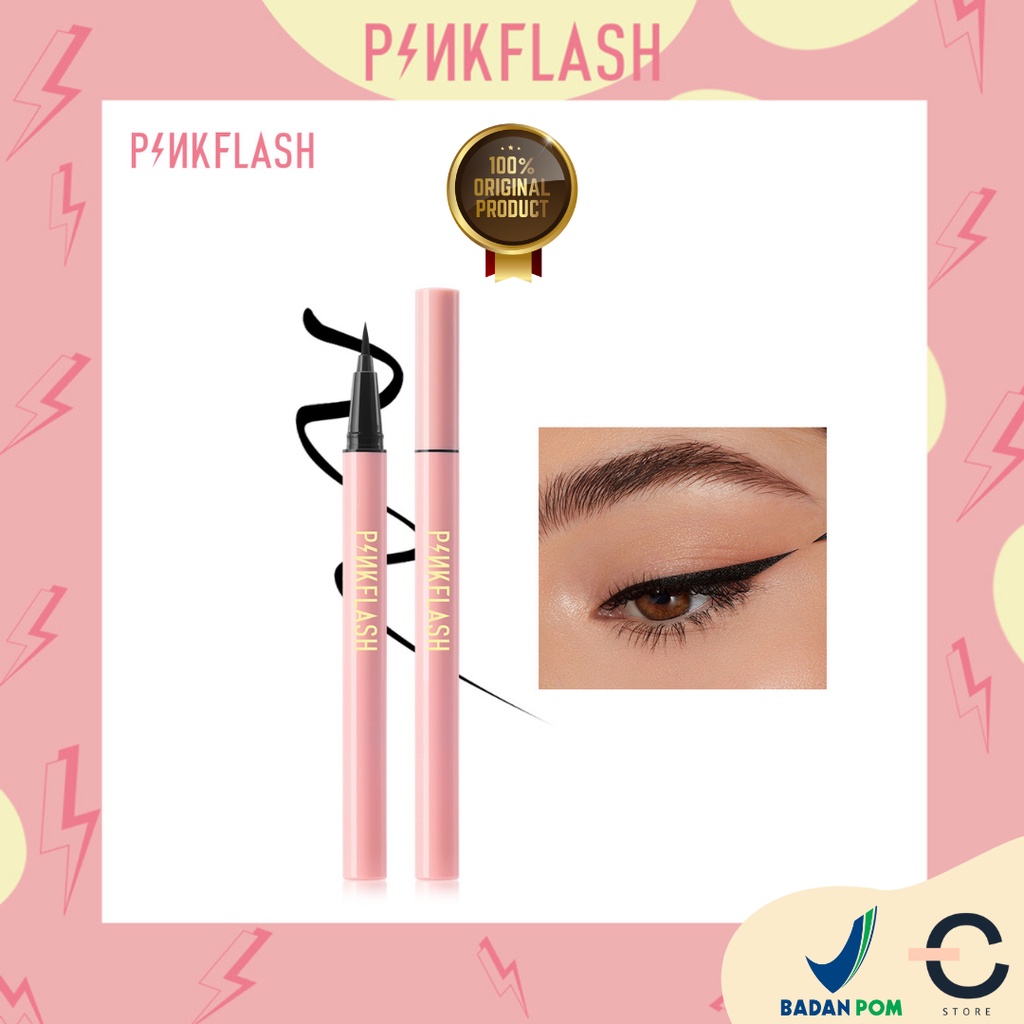 [ORI READY] PINKFLASH OhMyLine Eyeliner Warna Hitam Anti Air WATERPROOF Tahan Lama | PINKFLASH Waterproof Easy Eyeliner | Ohmyemoji Pensil Alis Anti Air #PF-E01