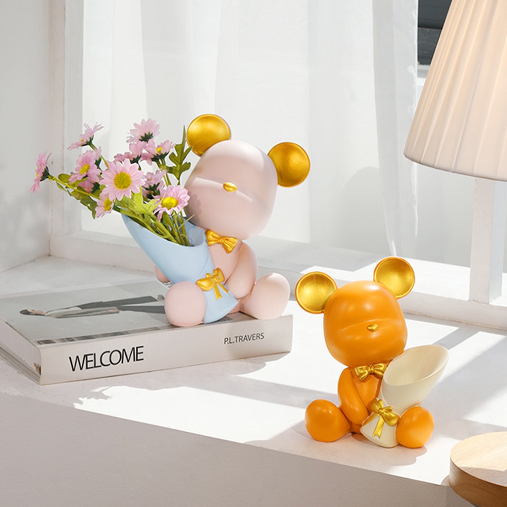 Patung Beruang Lucu Unik / Flower Bouquet Bear EB Home 572/1-7