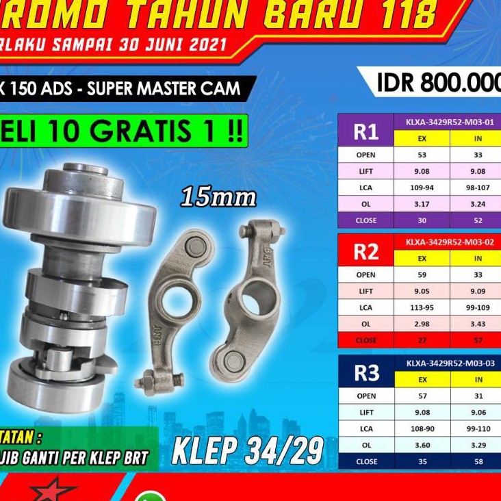 CAM NOKEN AS BRT KLX 150 ADS SERI R