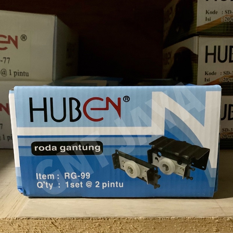 roda HUBEN RG-99 rg99 roda gantung lengkap untuk 2 daun pintu 1set atas bawah luar dalam original le