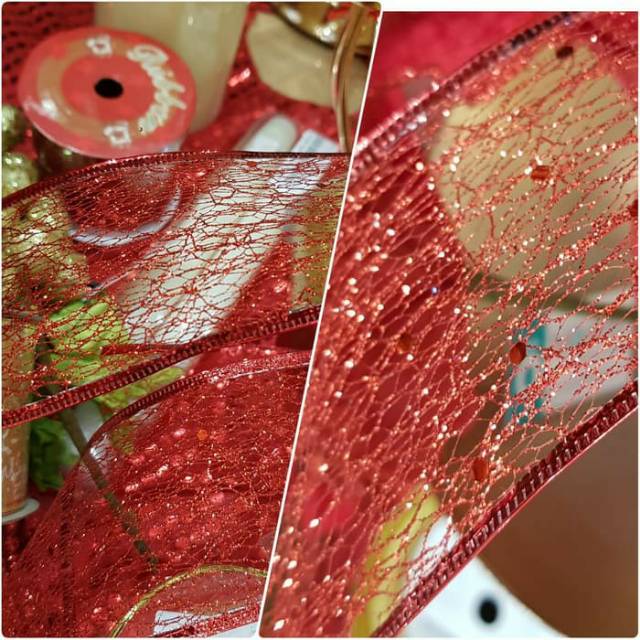 

Pita Natal Gulung 5 cm 2.7 meter Pita Kawat Gliter Dekorasi Pohon Natal Pita Lilit Hiasan Parcel Natal Merry Christmas Murah Grosir Pita Merah Emas Pink Biru Hijau