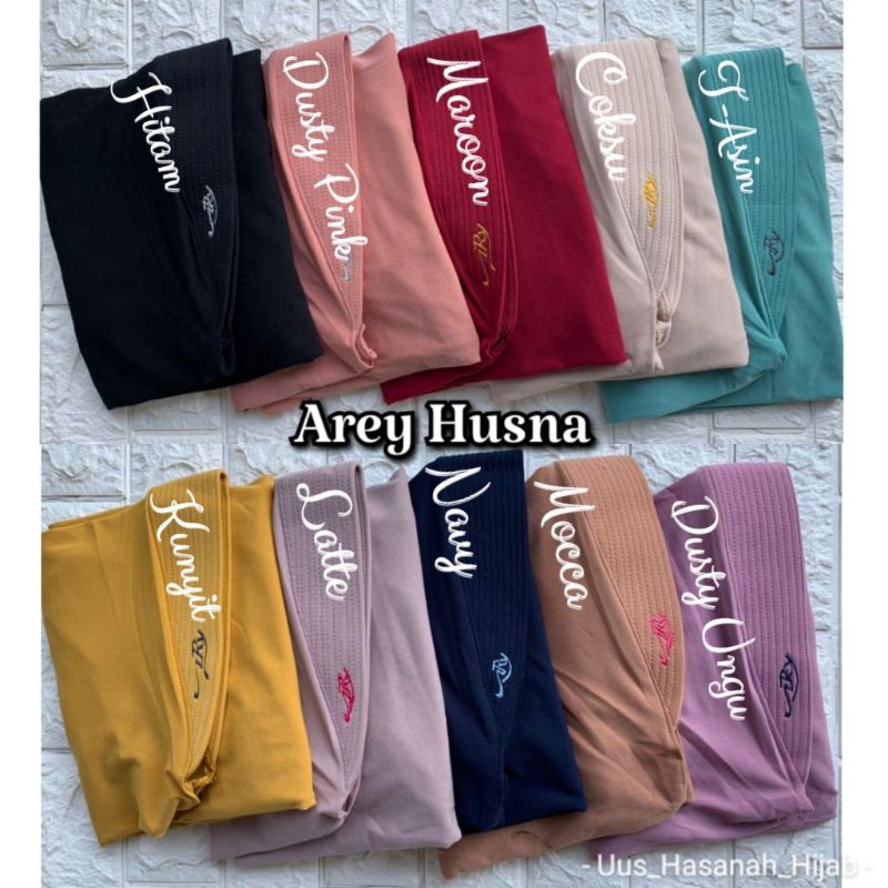 (Original Arey)••HUSNA••Hijab instan jersey••jilbab bordir••khimar polos