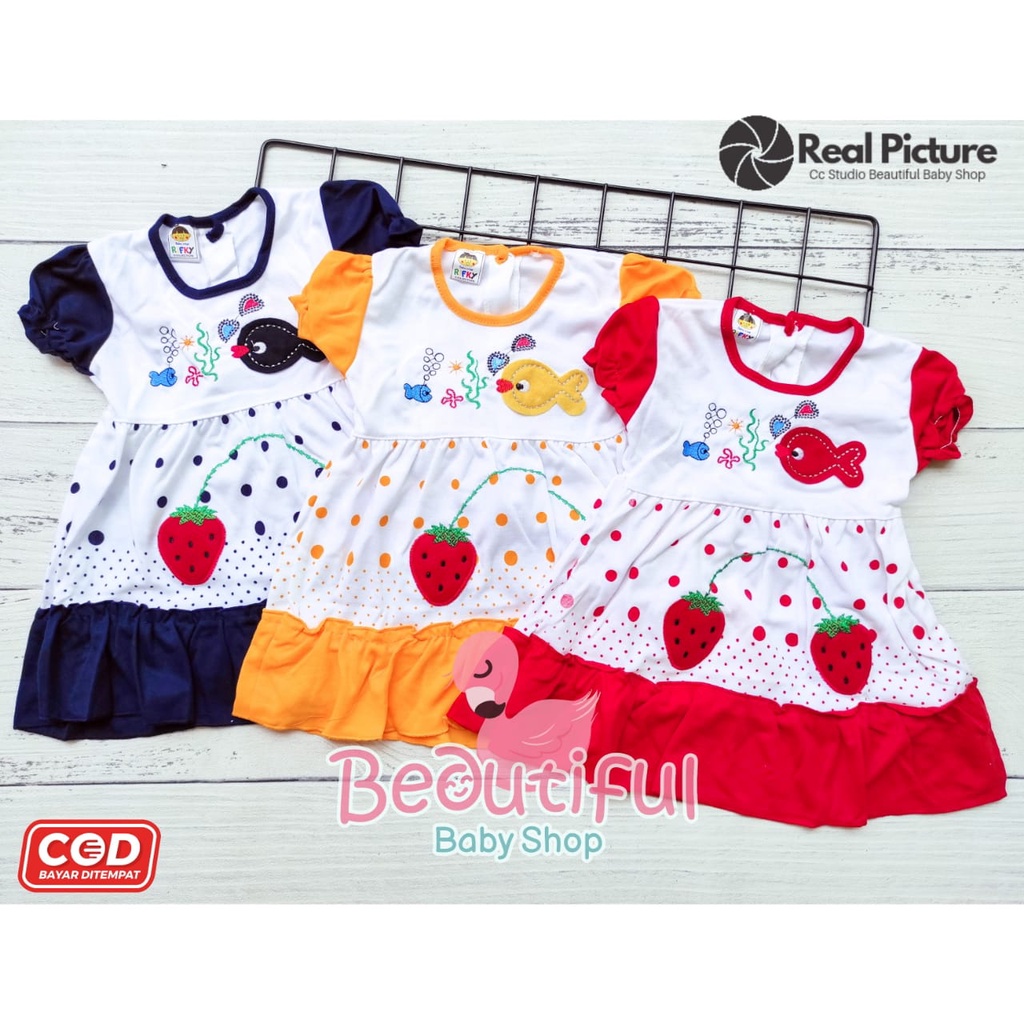 Dress Bayi Perempuan Motif Rifky / Rok Baju Bayi Perempuan  Merk Fauzan / Baby.ou