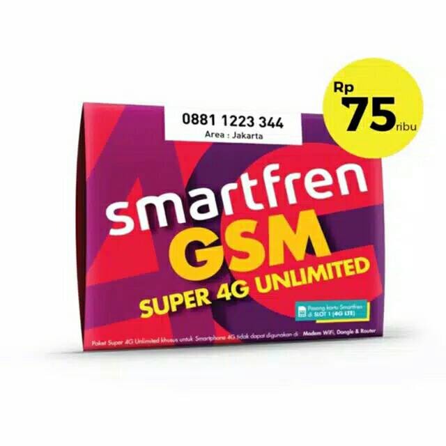 Kartu Perdana Gsm Unlimited 75rb Shopee Indonesia