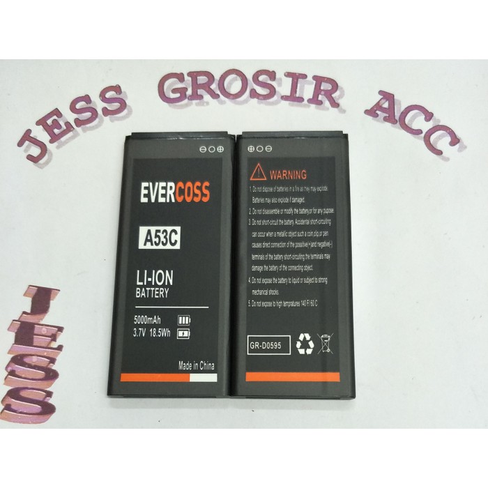 Baterai Battery Double Power Evercoss Evercross Cross A53C S35G S35D - Hitam