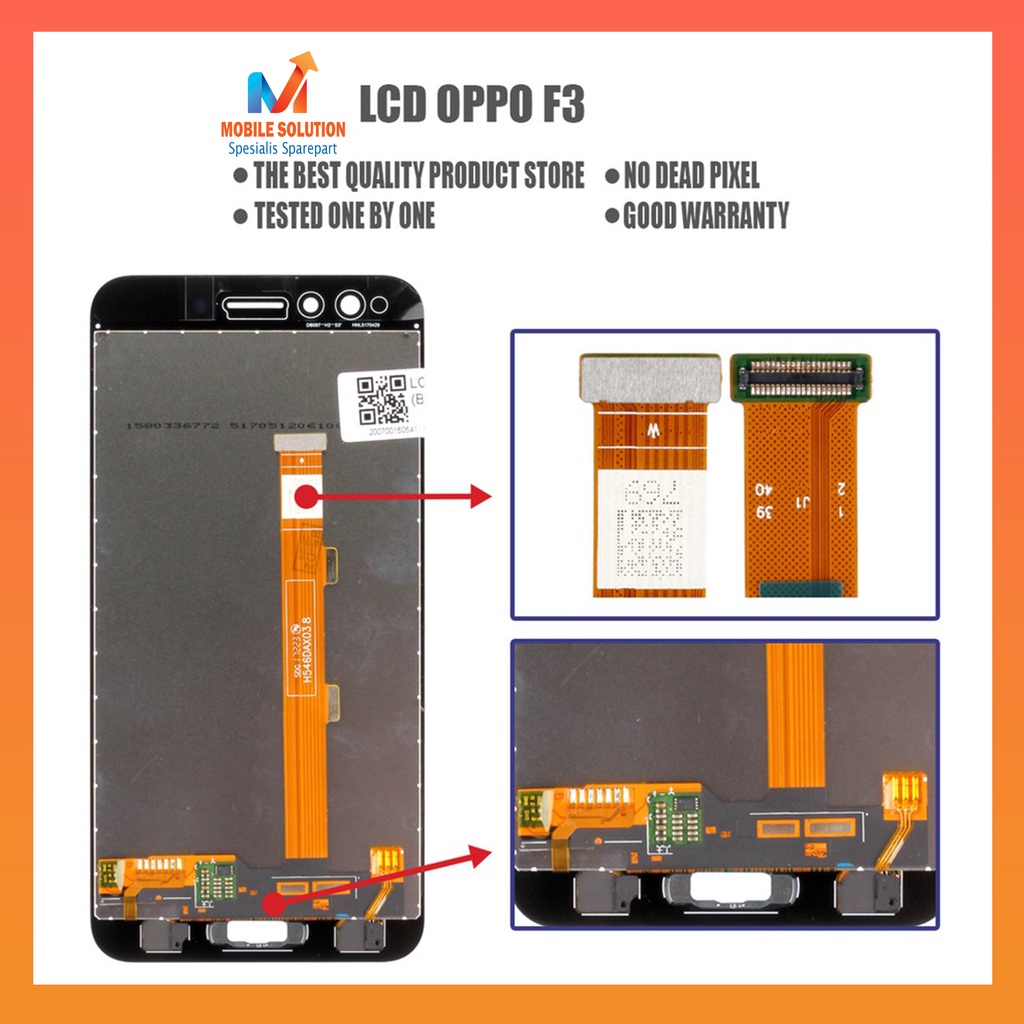 Grosir LCD Oppo F3 ORIGINAL 100% Fullset Touchscreen - Parts Kompatibel Dengan Produk Oppo Garansi 1 Bulan + Packing / Bubbel