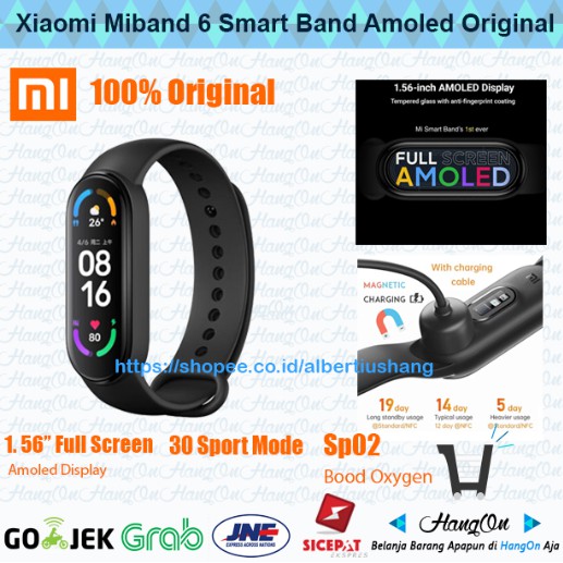 Xiaomi MiBand 6 AMOLED Mi Band 6 Smartwatch SpO2 ORIGINAL GARANSI