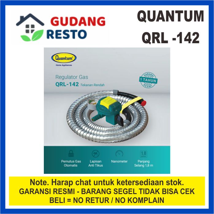 QUANTUM QRL 142 / QRL142 REGULATOR SELANG KOMPOR GAS LPG ELPIJI SNI QRL-142 1,8M 1.8 M