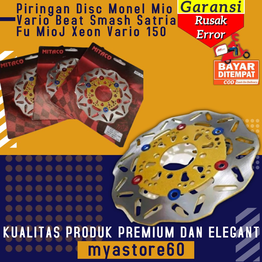 Piringan Disc Monel Mio Vario Beat Smash Satria Fu MioJ Xeon Vario 150 Semua Motor Universal