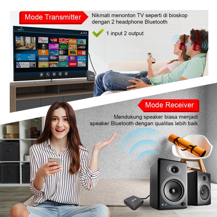 PX BRX-2000C Bluetooth Audio Wireless Receiver / Transmitter HD stereo - Garansi Resmi PX