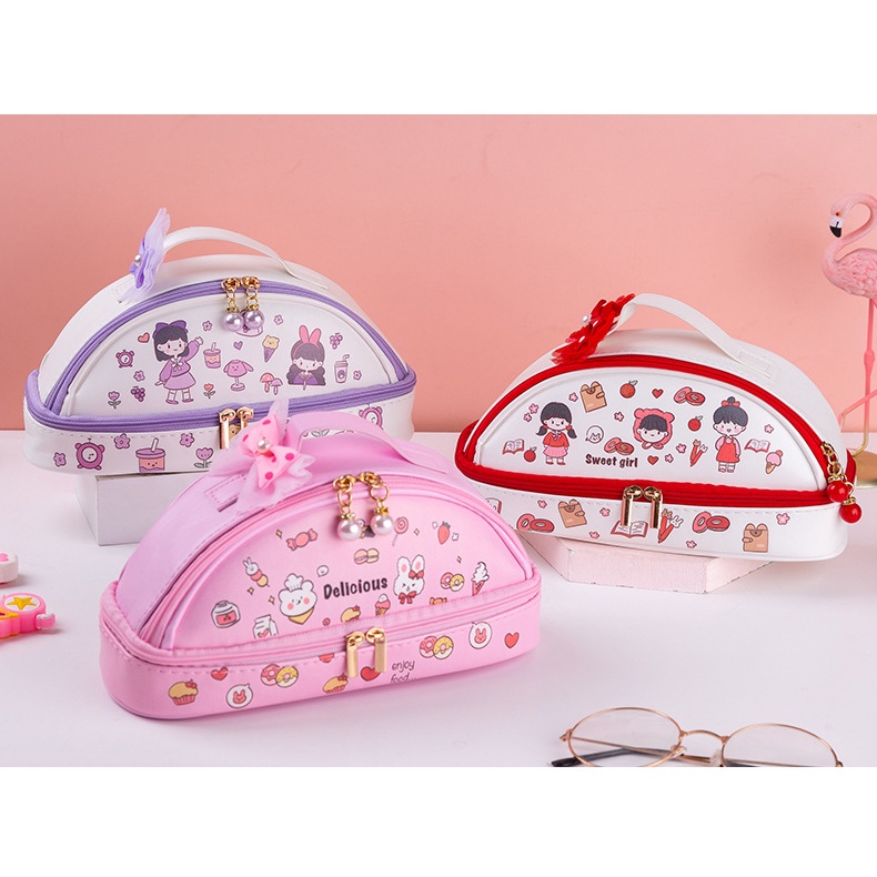 Tempat Kotak Pensil Karakter Lucu Pencil Case Large Capacity CS09