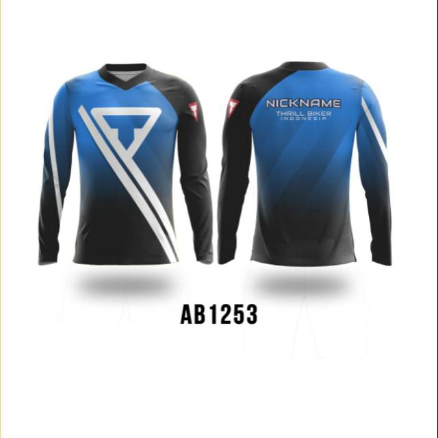 Kaos Jersey Sepeda New THRILL MTB Roadbike Motocros Fullprint custom .