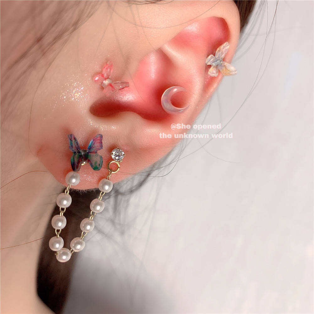 1 Set Anting Tusuk Desain Pita Hypoallergenic Untuk Wanita A &amp; 6