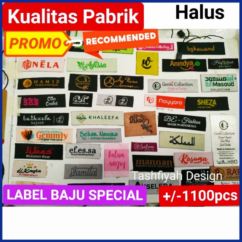 

Cetak Label Baju Custom Woven murah damask 1100pcs