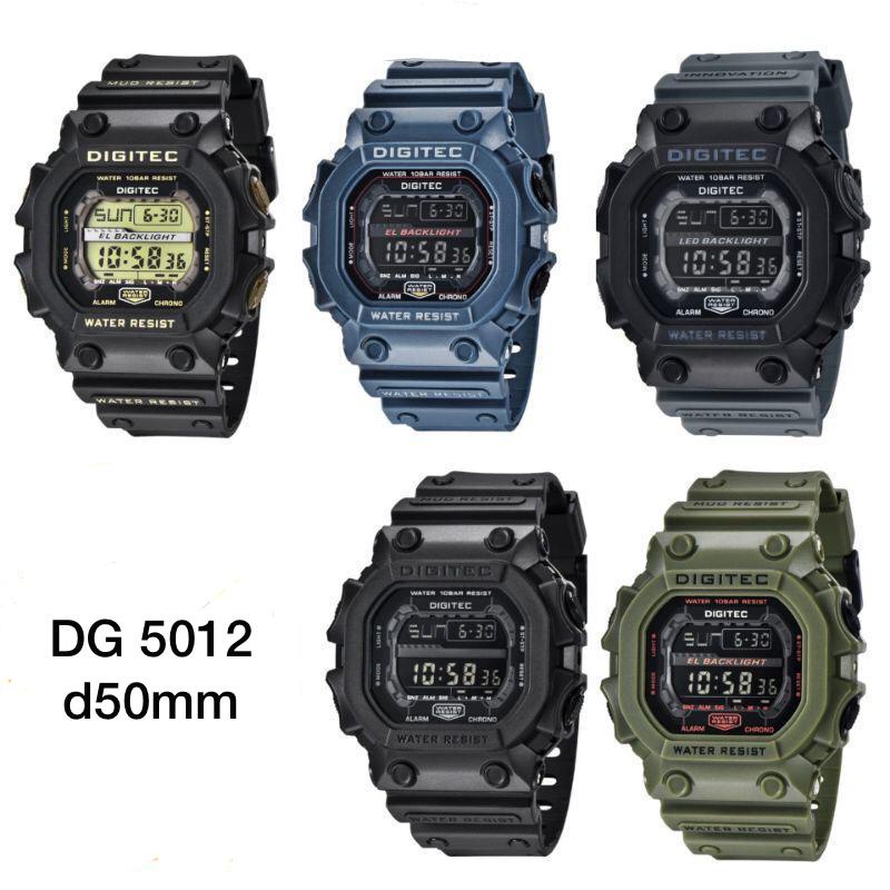 JAM TANGAN COWOK SPORT DIGITEC TYPE 5012T/ DIGITEC DG-5012T/ SPORT COWOK DIGITEC STRAP KARET/DIGITEC COWOK TYPE 5012T WATER RESISTANT 100M