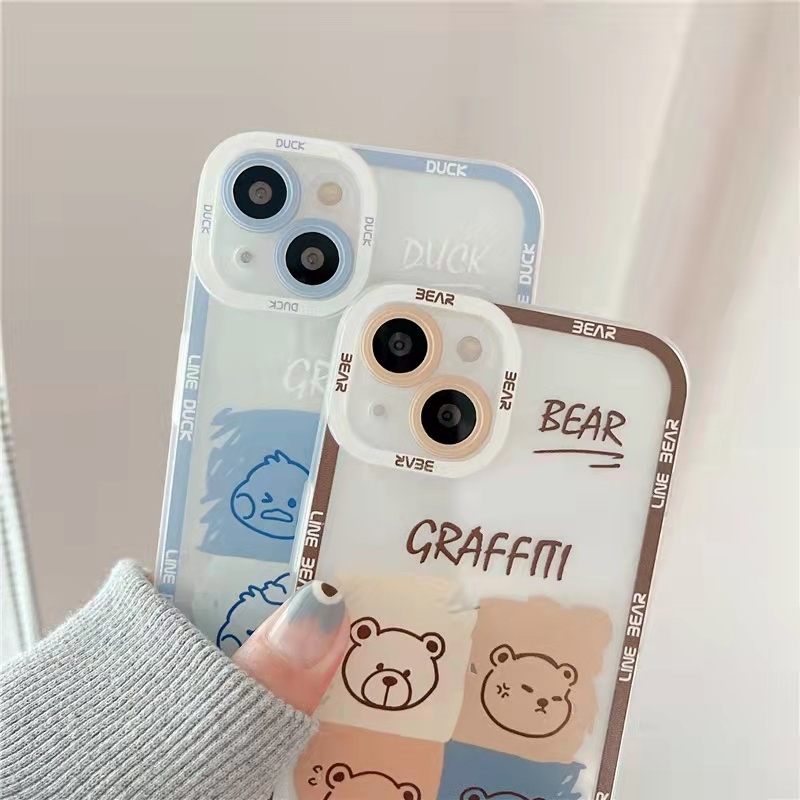 Soft Case Silikon Tpu Motif Kartun Untuk iPhone 13 13pro 13prm 11 7Plus 8Plus Xr XS 13 12pro Max