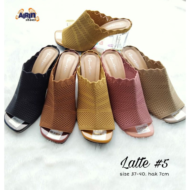 Sandal Hak Kaca Bahan Rajut Vision Martin