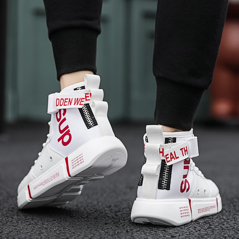 Supreme Men Shoes Men High Top Canvas Sneakers Sup Fashion Outdoor Running Shoes Sports Casual Shoes Shopee Indonesia