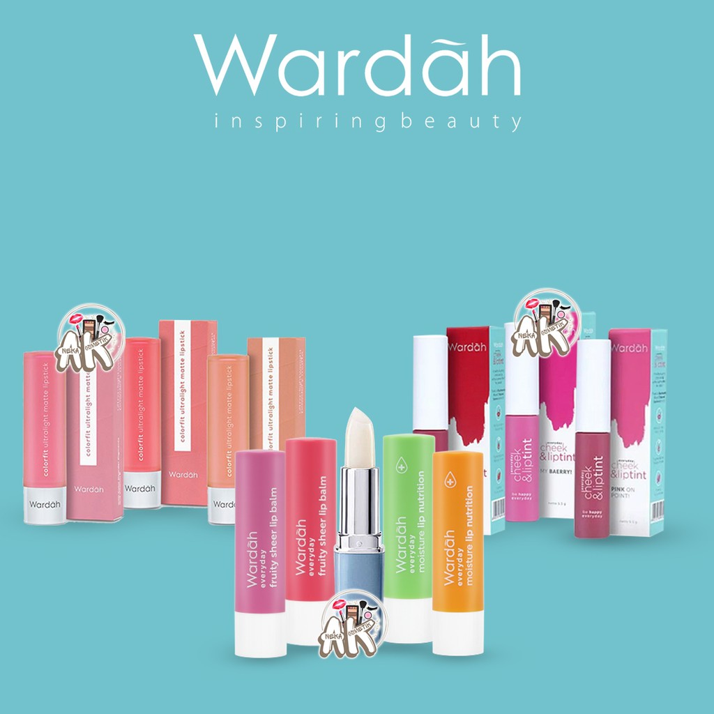 WARDAH LIP TINT, MOIST LIP NUTRITION, FRUITY SHEER LIP BALM, LIP GLOSS, ULTRALIGHT MATTE LIPSTIK