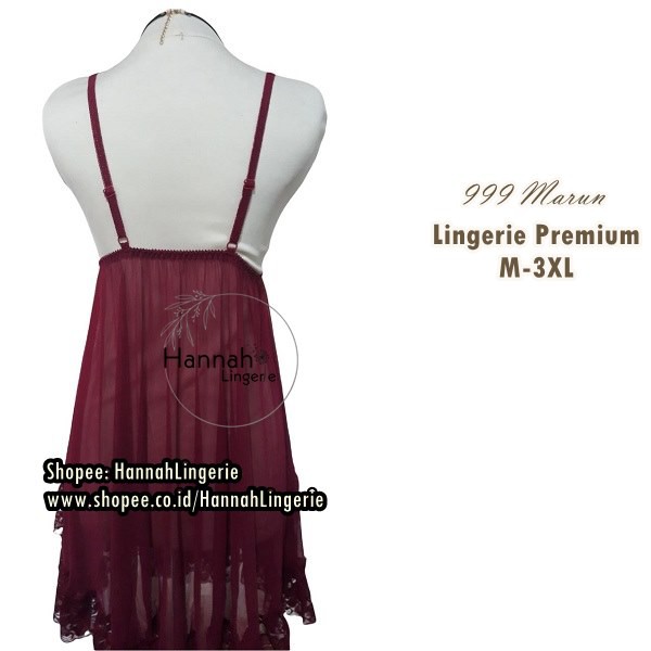 L XL XXL XXXL Baju Tidur Transparan Warna Putih, Lingerie Big Size Jumbo Kode 999