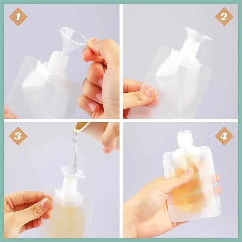 [Harga Grosir]Tas Dispenser Lotion Portabel Model Tutup Flip Transparan Dapat Digunakan Kembali Ukuran 30ml / 50ml / 100ml Untuk Travel/Hot Sale