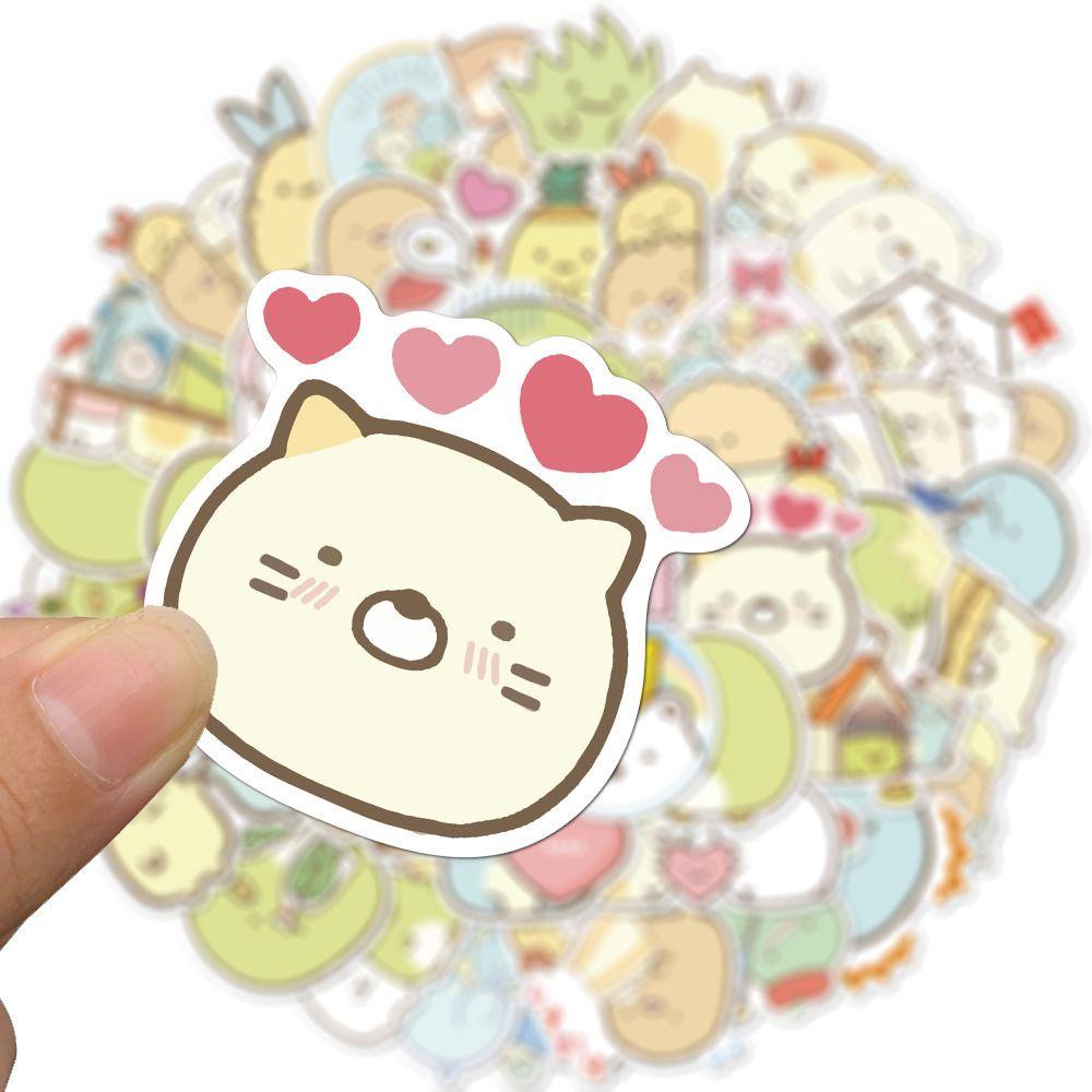 Agustina Sumikko Gurashi Tahan Air Kawaii Decals Self-Adhesive Stationery Stiker Ponsel Dekorasi Graffiti Stiker