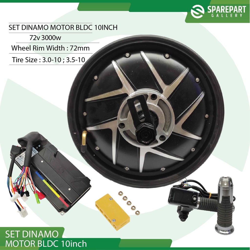 Set Dinamo bldc 10inch 72v3000w electric scooter hub motor ring10&quot;