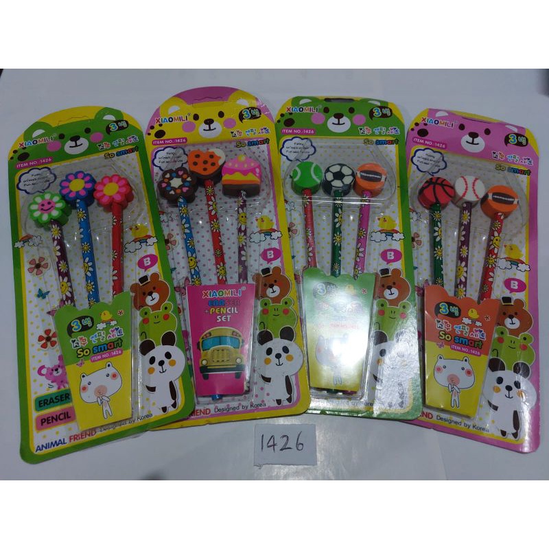 

pencil set 3+ penghapus