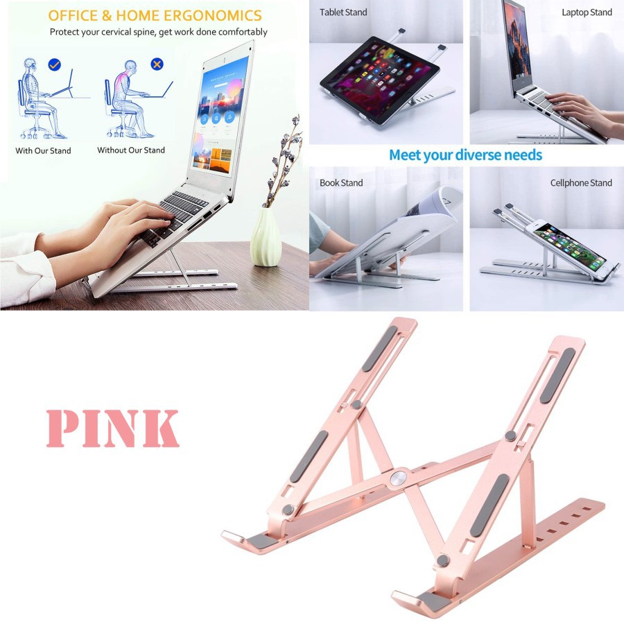 Holder Laptop Stand Macbook Notebook Ipad Dudukan Lipat Laptop PET Stand Lipat