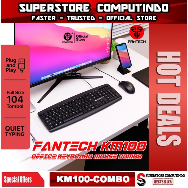 Fantech KM100 Office Keyboard Mouse Combo