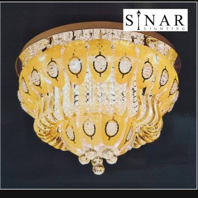 Lampu hias plafon kristal remote 9878/60