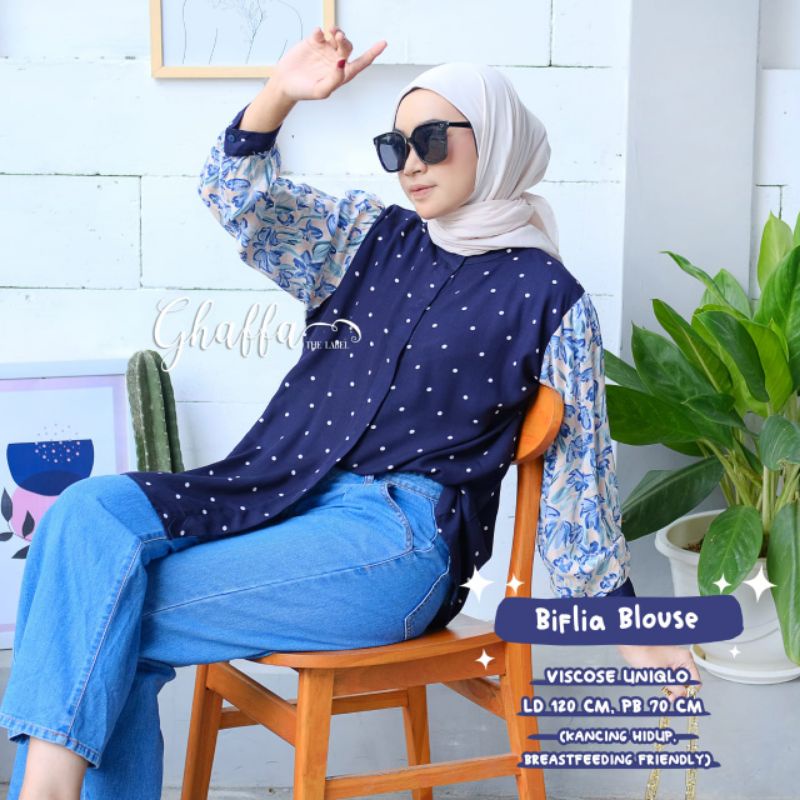 BIFLIA BLOUSE BY GHAFFA THE LABEL (BLOUSE MOTIF) Blouse wanita rekomended