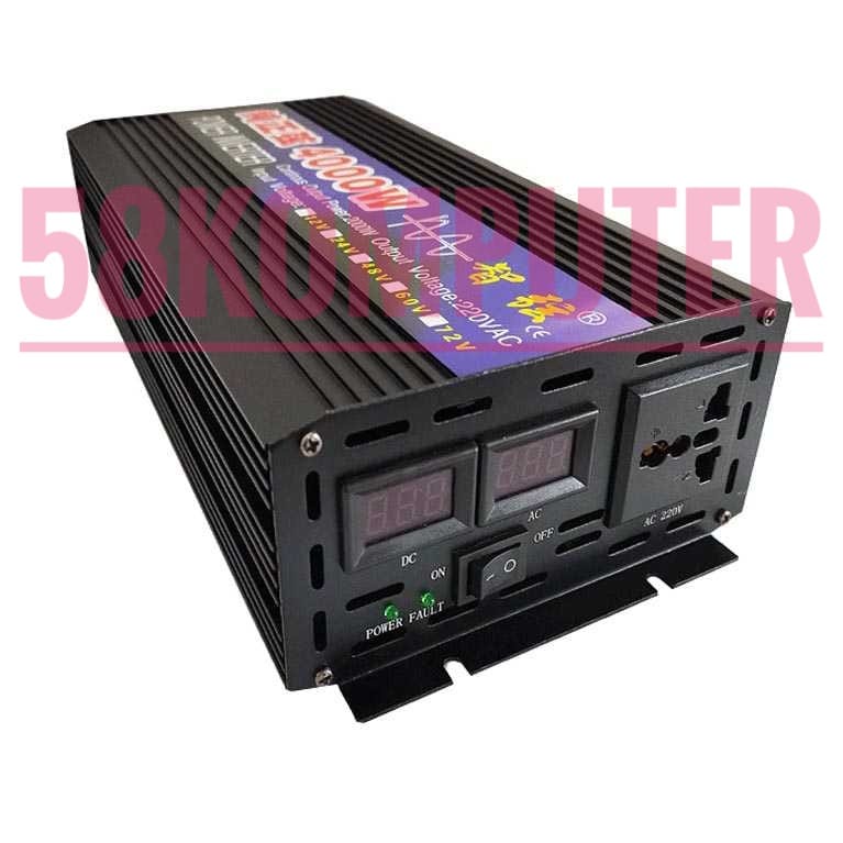 Inverter PSW Pure Sine Wave DC 12V/24V to AC 220V 4000W Mengubah arus DC ke AC CMZ-4000 2 USB Port LED Penghemat Listrik