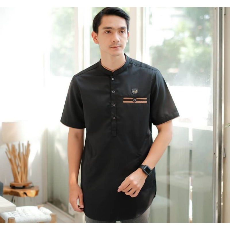 Baju Koko Kurta Dewasa Lengan Pendek Material Catton  Adem Serap Keringat-7