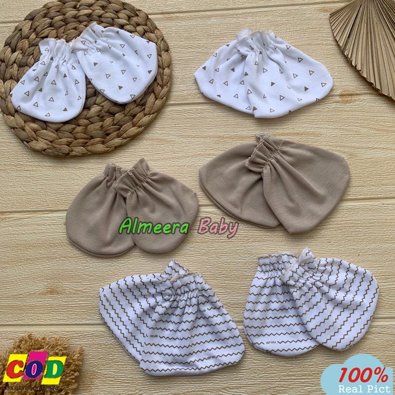 3 PCS Sarung Tangan 3 PCS Sarung Kaki Kaos Kaki Bayi Baru Lahir Almeera Baby and Kids