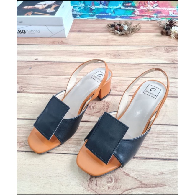 ABBUSHOES AJ 09 hak tahu tali kotak wanita 5cm