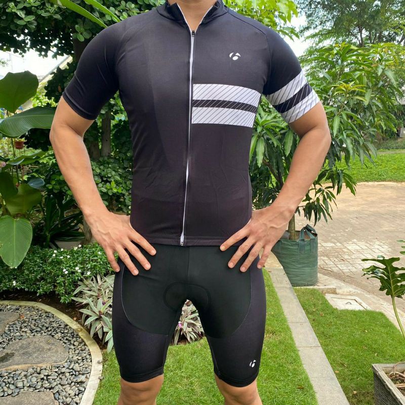 Jersey Sepeda Set Bontrager Import Berkualitas / Setelan Baju Sepeda Gowes + Bib Short MTB Road Bike