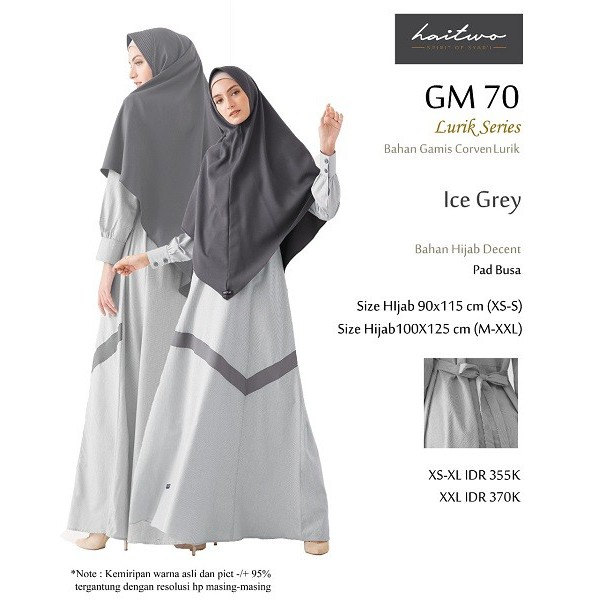 HAI HAI GAMIS GM 70 BAHAN CORVEN LURIK GAMIS WANITA SET SYARI POLOS MODERN BERKUALITAS