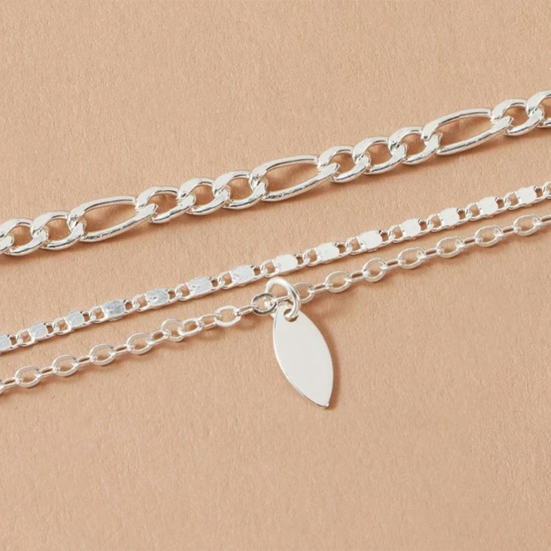 2 Pcs Kalung Wanita Korea Choker Kalung Multilayer Emas Daun Gaya Vintage Untuk Aksesoris Fashion Wanita Necklace
