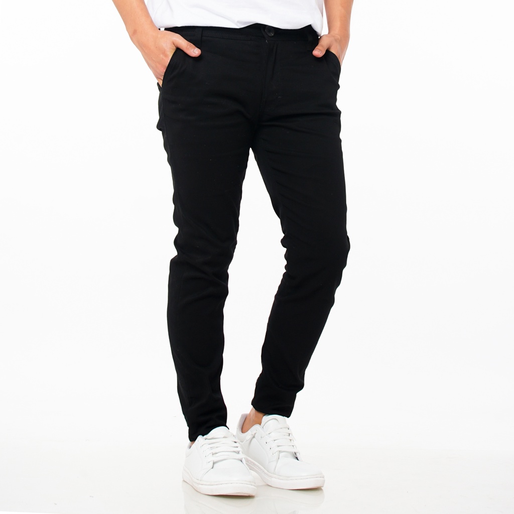 SANVANINA Celana Panjang Chino Hitam Slim Fit | Tailor Chino Black Pants H-036