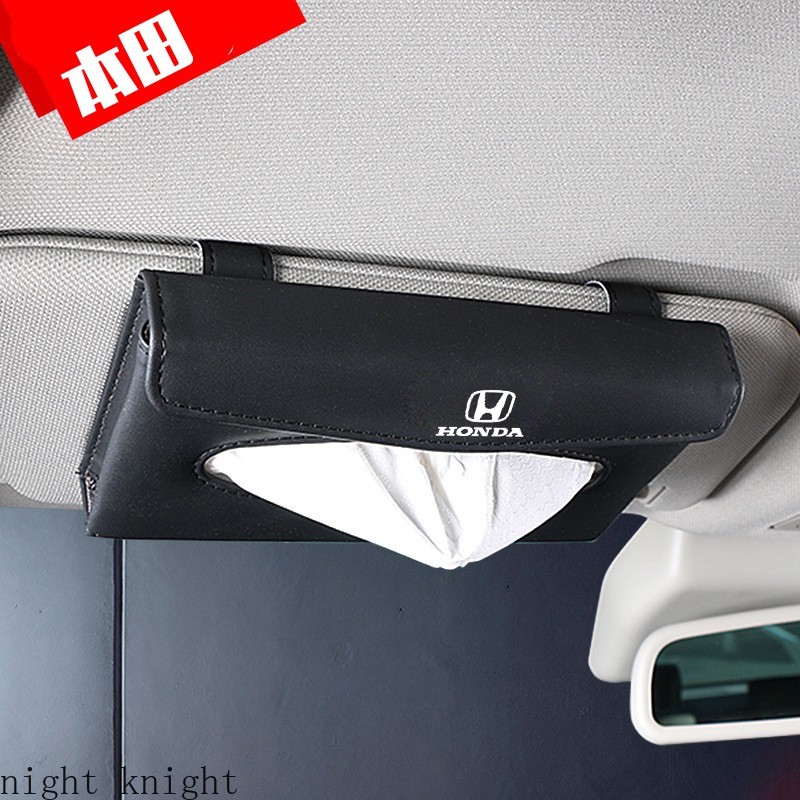 Kualitas Tinggi Universal Pelindung Matahari Mobil Tissue Box Holder PU Kulit Kotak Tisu Cover Case Aksesoris untuk Honda Logo KOTA JAZZ CIVIC HRV CRV BRV Accord Odyssey