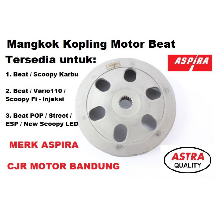 Rumah Mangkok Kopling Kampas Ganda Motor Beat Scoopy Karbu Fi Pop ESP Street ECO ASPIRA