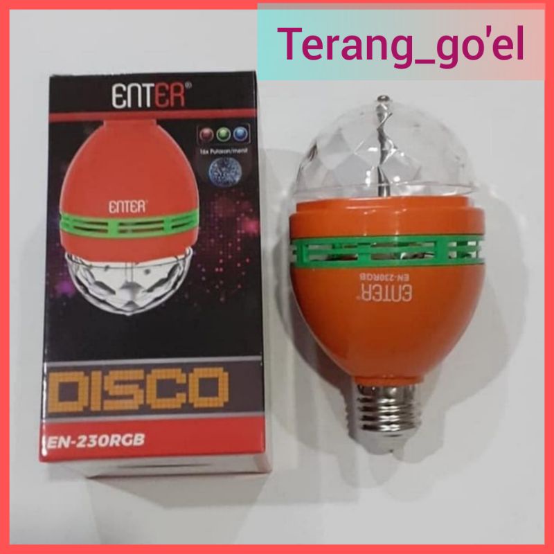 ENTER Lampu Disco Led 3 WATT  Warna RGBY // LAMPU DISCO LED WARNA WARNI ENTER