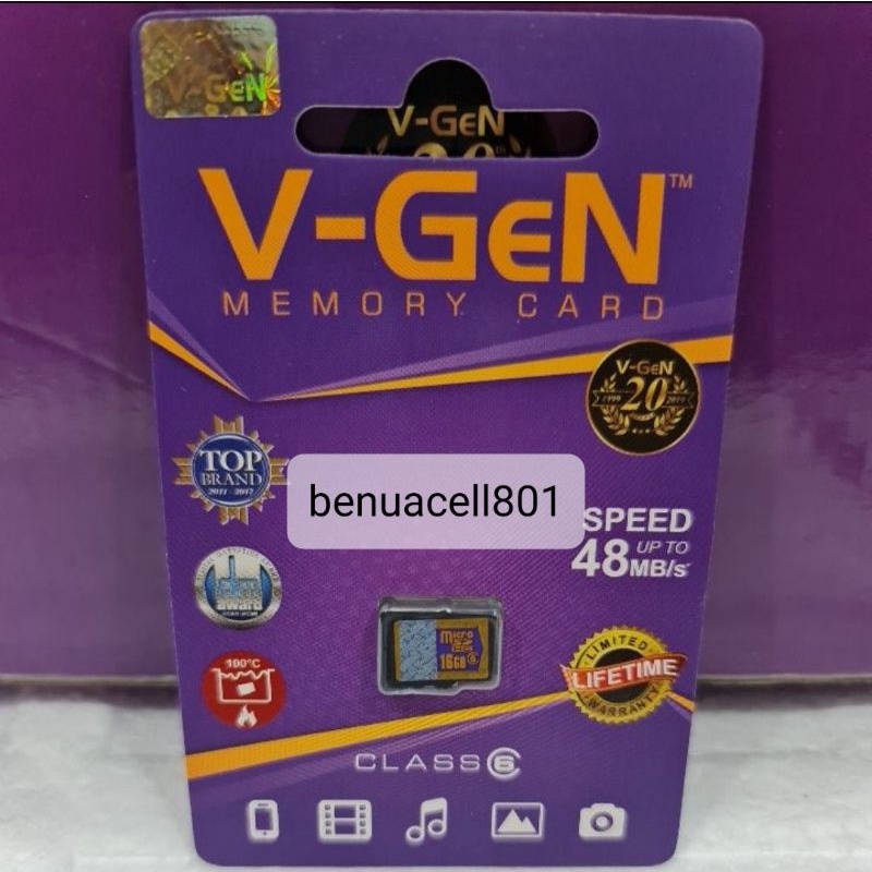 Memory V-Gen Micro SD V-Gen kartu memory V-Gen original 16 GB Class 6