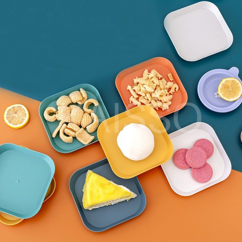 KAISSO - PIRING PLASTIK MOTIF POLOS / TEMPAT WADAH BUAH SAYURAN SNACK KUE SAJI SERBAGUNA MAKANAN