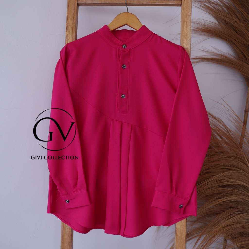 Bianca Blouse  /Atasan wanita / Busui-fuchia
