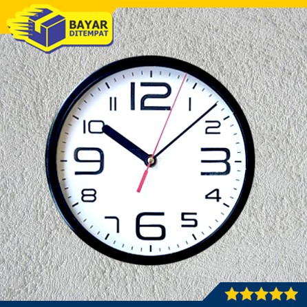 Jam Dinding HItam Putih 2014 Dingding Tempel Wall Clock Polos Murah Kado Hadiah Dekorasi Souvenir