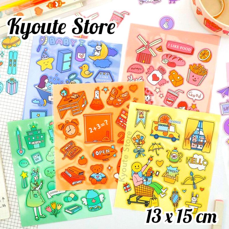 

Sticker Estetik Tema Cerita Harian Kartun untuk Dekorasi Planner Journal Scrapbook | Stiker Tahan Air