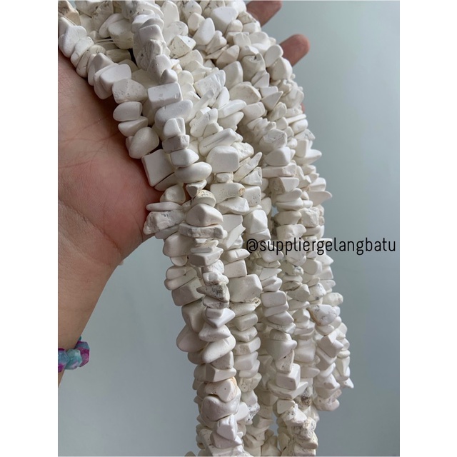 KERIKIL BESAR Batu white ONYX DOFF 2cm kalimantan pilihan putih agatis bahan kalung gelang anting strap mask kerajinan tangan craft citayam fashion week etink vintage elegan bali manik crystal perhiasan